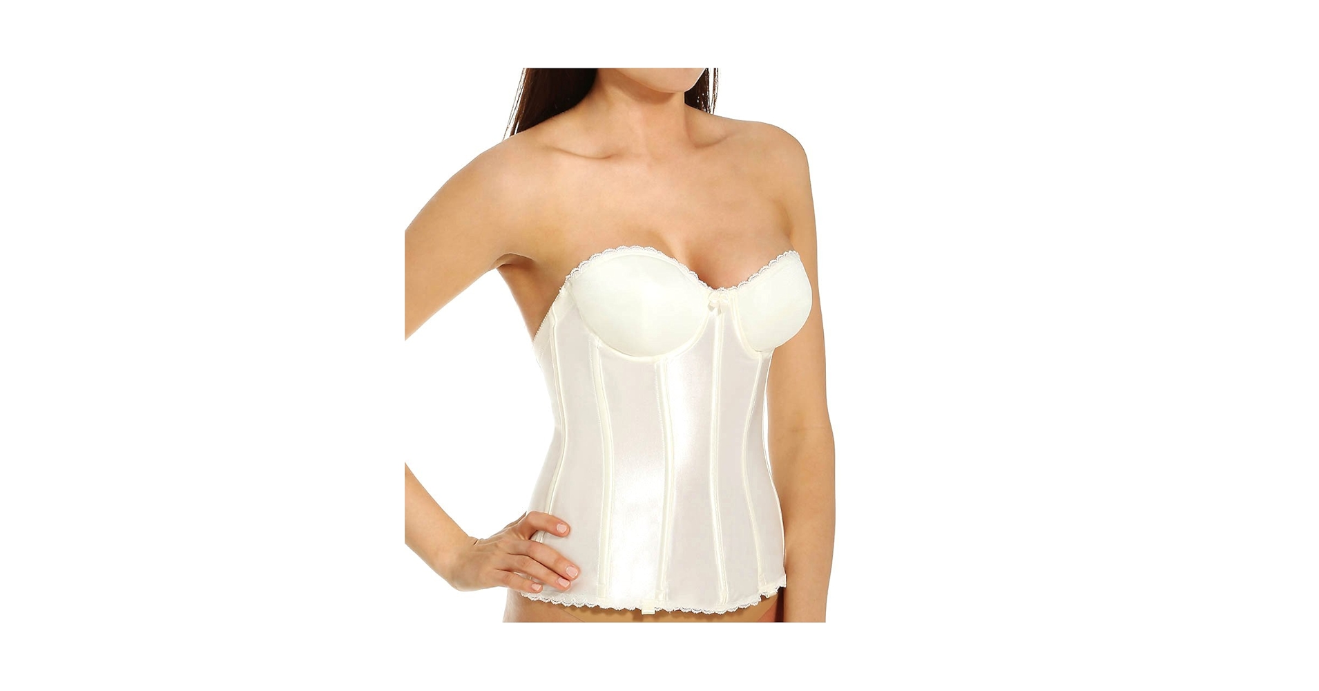 Va Bien Longline Convertible Bustier 32C, Ivory at Amazon Women's